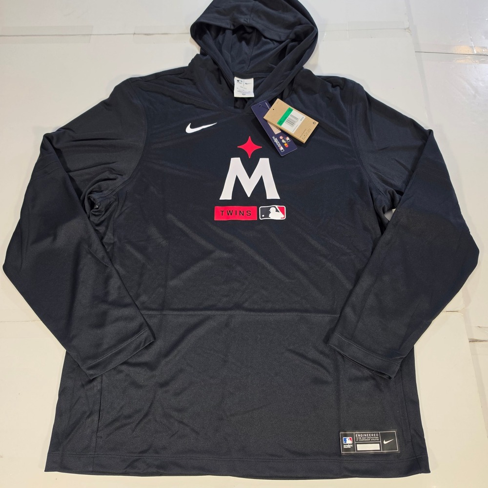 Nike Minnesota Twins MLB Authentic Collection Dri-FIT Hoodie Navy Mens XL